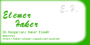 elemer haker business card